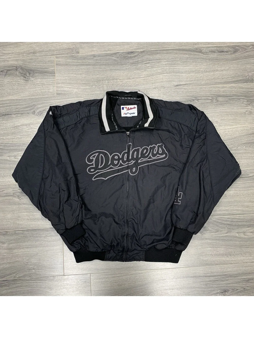 Vintage Majestic Los Angeles Dodgers Dugout Jacket XXL Rare Men’s Black Zip Up